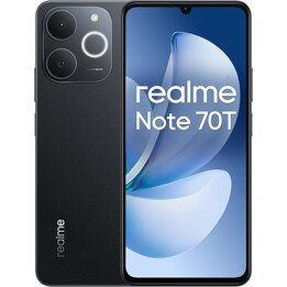 Realme Note 70T, 256 Go 4 Go, 17,1 cm, double sim, Android 15, USB-C, 6000 mAh, noir