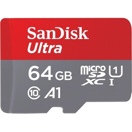 Sandisk 64GB Ultra MicroSDX com adaptador SD, até 140 MB/s