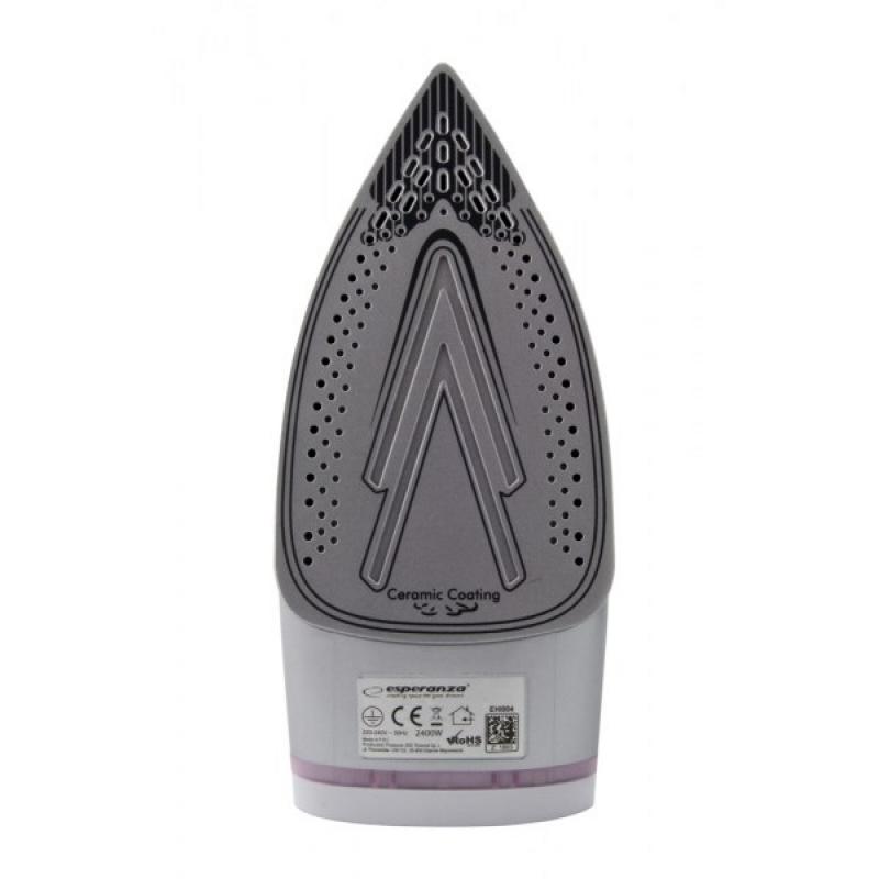 Esperanza EHI004 plancha Plancha vapor-seco Suela de cerámica 2400 W Púrpura, Blanco