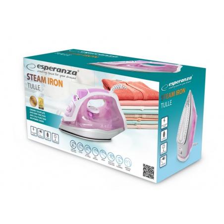 Esperanza EHI004 plancha Plancha vapor-seco Suela de cerámica 2400 W Púrpura, Blanco