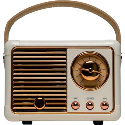 Minialtavoz BT Denver BTP-203W - Altavoz de diseño retro blanco