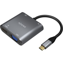 USB-Typ-C-Adapter Aisens A109-0626/ HDMI-Buchse - VGA-Buchse - USB-Typ-C-Stecker - USB-Buchse - USB-Typ-C-Buchse