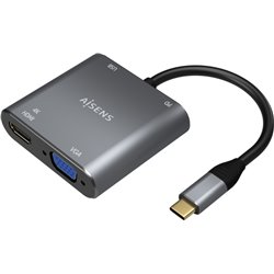 USB-Typ-C-Adapter Aisens A109-0626/ HDMI-Buchse - VGA-Buchse - USB-Typ-C-Stecker - USB-Buchse - USB-Typ-C-Buchse