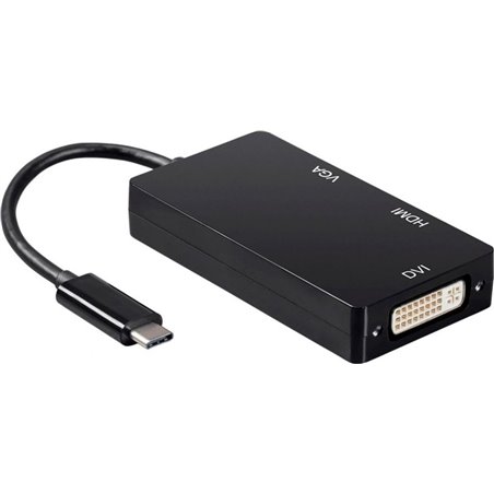Aisens A109-0343 / Adaptateur USB Type-C Mâle - DVI Femelle / VGA Femelle / HDMI Femelle
