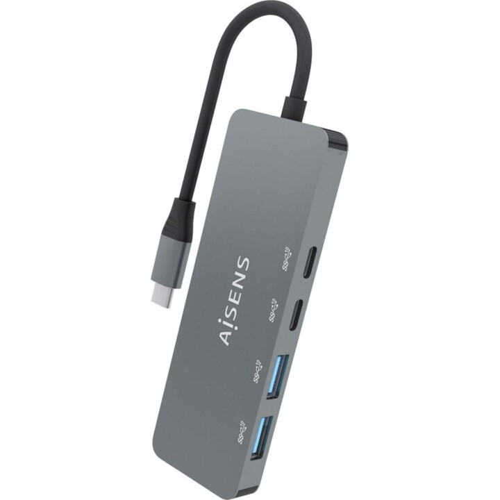 Aisens A109-0694 USB-Typ-C-Hub/2xUSB/2xUSB-Typ-C/Grau