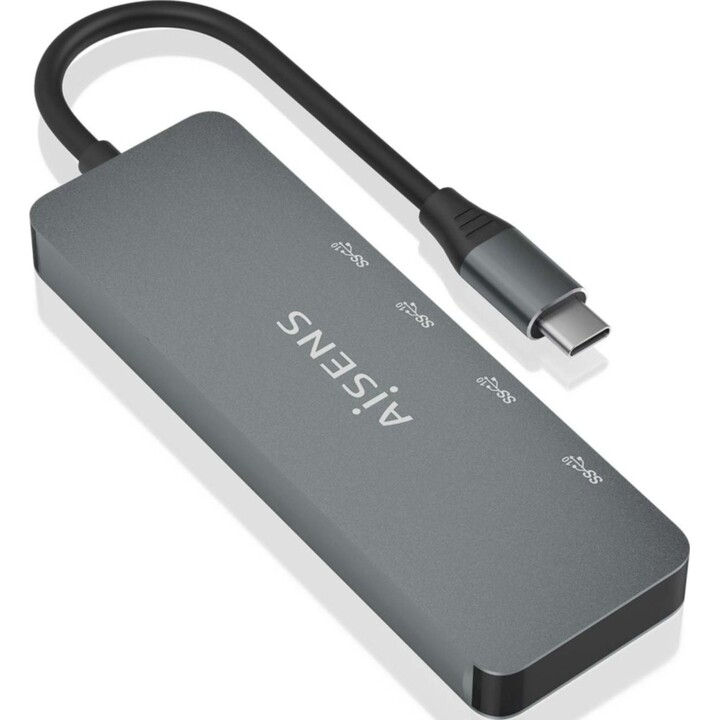 Aisens A109-0694 Hub USB Tipo C/ 2xUSB/ 2xUSB Tipo C/ Cinza