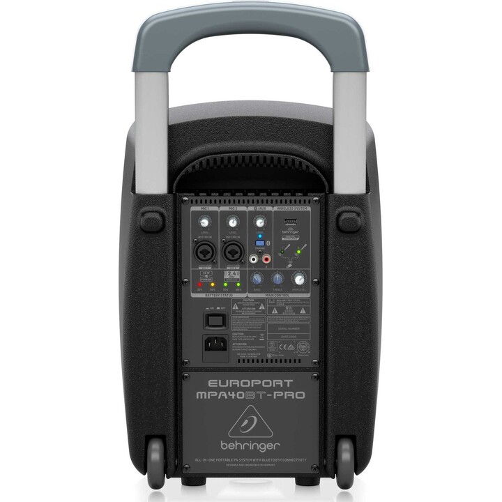 Behringer EUROPORT MPA40BT-PRO 40-Watt-All-in-One-tragbares PA-System mit Bluetooth-Konnektivität