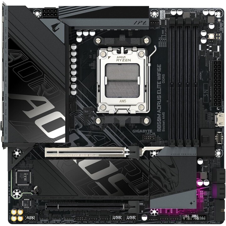 Placa base | GIGABYTE | AMD B850 | SAM5 | Micro-ATX | Memoria DDR5 | Ranuras de memoria 4 | B850MAELTWF6E
