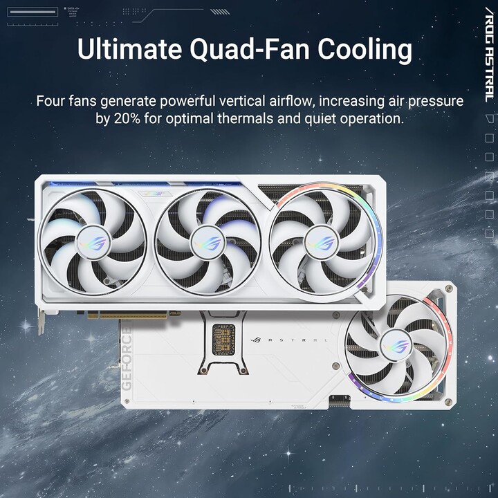 Grafikkarte|ASUS|NVIDIA GeForce RTX 5080|16 GB|GDDR7|256 Bit|Triple-Slot-Lüfterkühler|ROG-ASTRAL-RTX5080O16G-WH