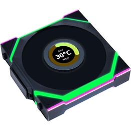 Ventilador Lian Li Uni Fan SL120 sem fio LCD ARGB lâmina reversa 120 mm preto