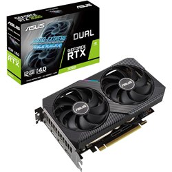 Placa de vídeo|ASUS|NVIDIA GeForce RTX 3060|12 GB|192 bits|PCIE 4.0 16x|GDDR6|GPU 1837 MHz|1xHDMI|3xDisplayPort|DUAL-RTX3060-O12