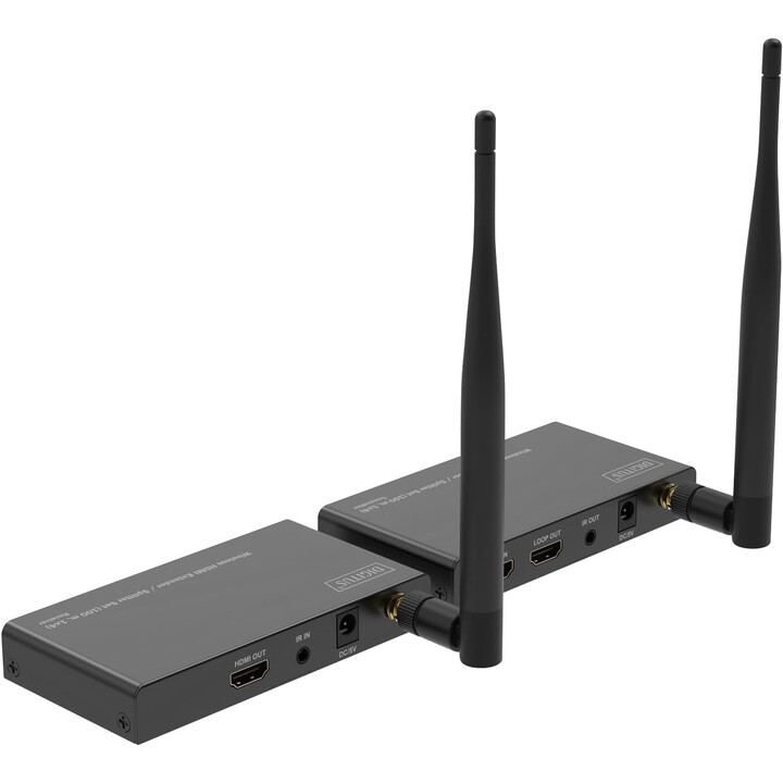Wireless HDMI Extender/Splitter Set - 1x4, 100m - Full HD - Black