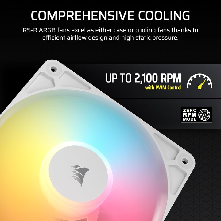 Corsair RS120-R ARGB Reverse 120mm Triple Pack Blanco