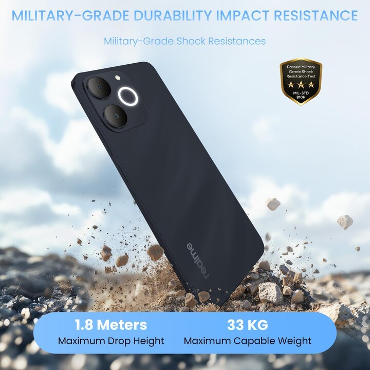 Realme Note 70T, 128GB 4GB, 17,1 cm, Dual Sim, Android 15, USB-C, 6000 MAH, nero
