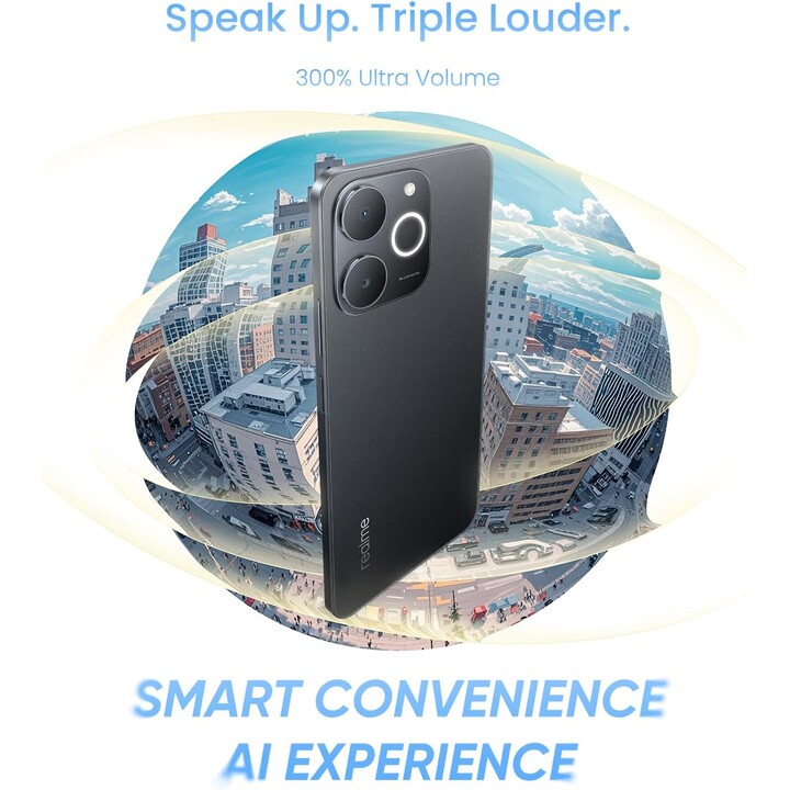 Realme Note 70T, 128GB 4GB, 17,1 cm, Dual Sim, Android 15, USB-C, 6000 MAH, nero