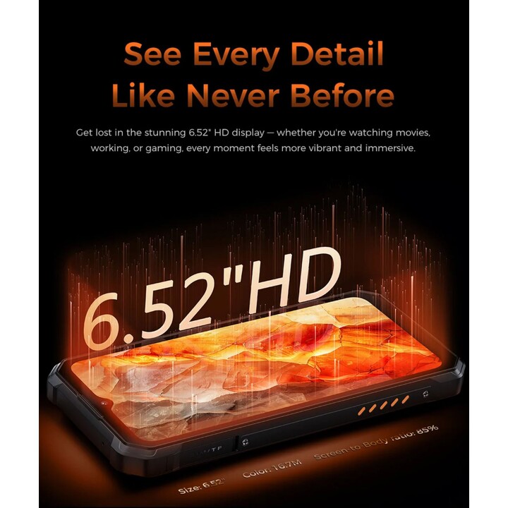 OUKITEL WP53S, 4+128GB, 4G Rugged Smartphone, Unisoc T615, 11000mAh Battery, Black
