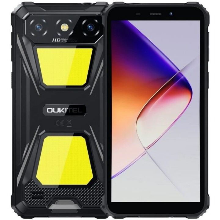 Oukitel G5, 4+12GB RAM, 64GB/TF 1TB, 900 lm Dual Camping Light, 6 Display, 6300mah, 13MP, Dual Sim, Schwarz