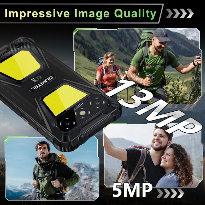Oukitel G5, 4+12GB RAM, 64GB/TF 1TB, 900 lm Dual Camping Light, 6 Display, 6300mah, 13MP, Dual Sim, Schwarz