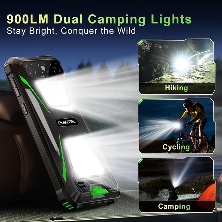 Oukitel G5, 4+12GB RAM, 64GB/TF 1TB, 900LM Dual Camping Light, 6 Display, 6300mAh, 13MP, Dual SIM, Black