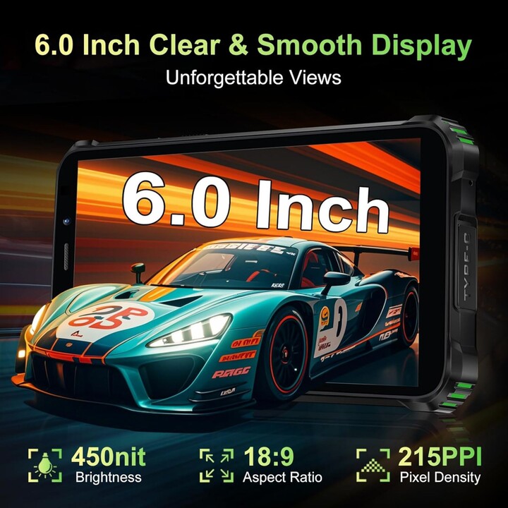Oukitel G5, 4+12GB RAM, 64GB/TF 1TB, 900LM Dual Camping Light, 6 Display, 6300mAh, 13MP, Dual SIM, Black