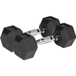 Mancuernas de hierro fundido recubiertas de goma Rebel Active HEX 2x5 kg