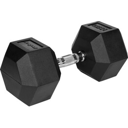 Gummierte Hantel aus Gusseisen HEX 27,5 kg REBEL ACTIVE
