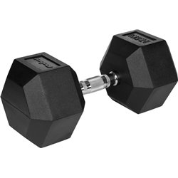 Gummierte Hantel aus Gusseisen HEX 27,5 kg REBEL ACTIVE