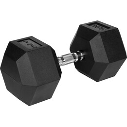 Rubberized cast iron dumbbell HEX 32.5 kg REBEL ACTIVE