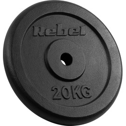 Peso de ferro fundido 20 kg, furo 31 mm, disco clássico, REBEL ACTIVE