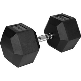 Rubberized cast iron dumbbell HEX 37.5 kg REBEL ACTIVE