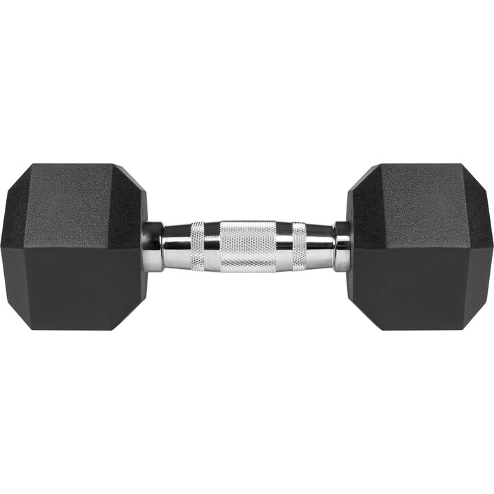 Rubberized cast iron dumbbells HEX 2x6 kg REBEL ACTIVE