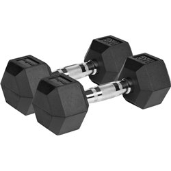 Halteres de ferro fundido emborrachados HEX 2x8 kg REBEL ACTIVE