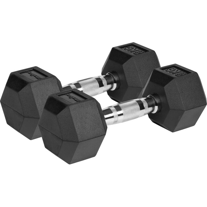 Manubri in ghisa gommati HEX 2x8 kg REBEL ACTIVE