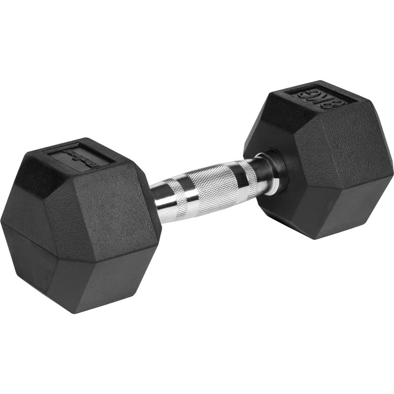 Mancuernas hexagonales de hierro fundido recubiertas de goma Rebel Active 2x8 kg