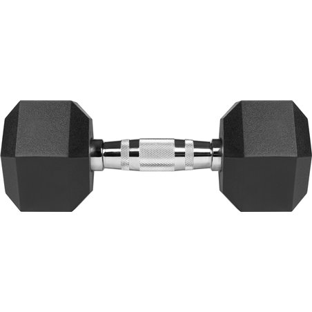 Mancuernas hexagonales de hierro fundido recubiertas de goma Rebel Active 2x8 kg
