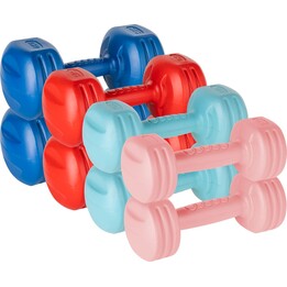 Set di manubri in gomma Rebel Active da 20 kg (2x1 kg, 2x2 kg, 2x3 kg, 2x4 kg), Multicolore