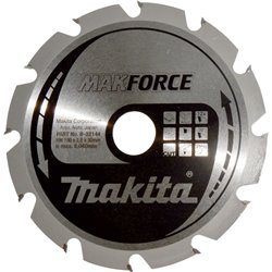 Hoja de sierra circular Makforce TCT, 190 x 30 mm, 12 dientes, B32144