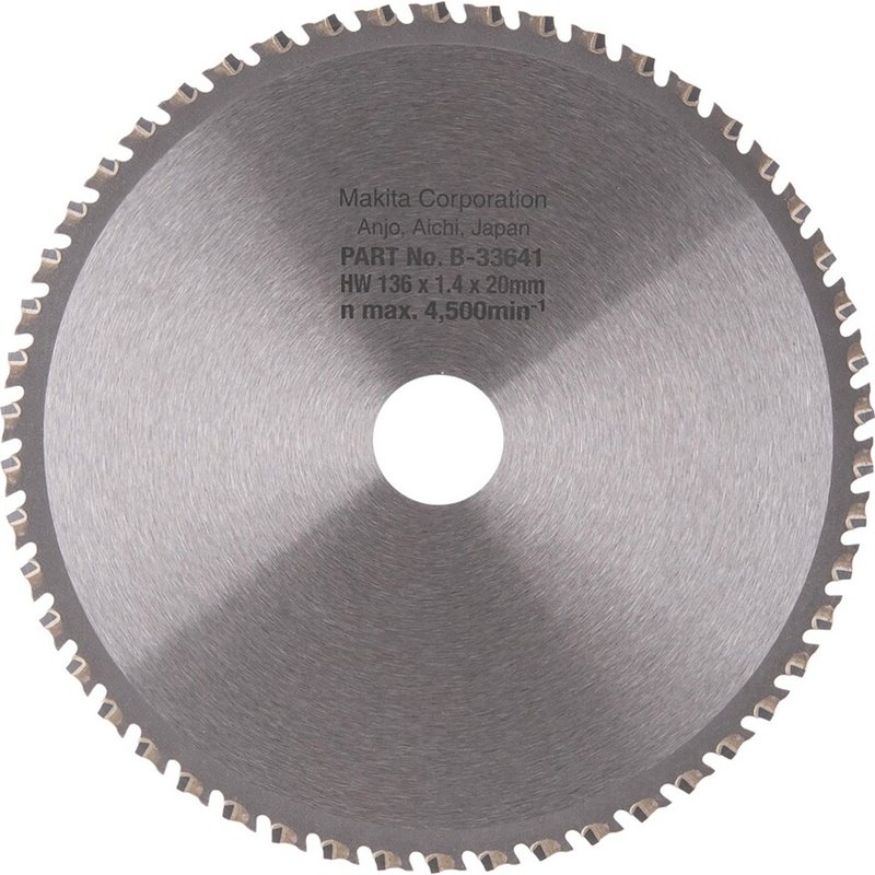 Lâmina de serra circular, especializada, TCT, 136x20mm, 50t, B-33641