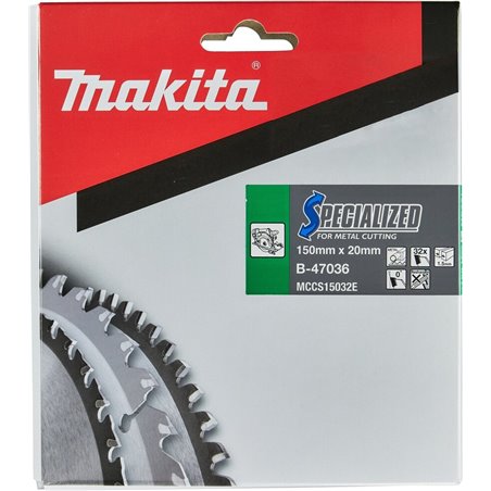 Cuchilla de sierra circular, especializada, TCT, 150x20 mm, 32t, B-47036