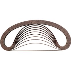 Cinturón abrasivo 3/8 pulgadas x 21 pulgadas, 120 grano, 10 piezas