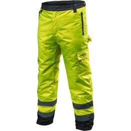 Avviso pantaloni da lavoro isolati, giallo, taglia s