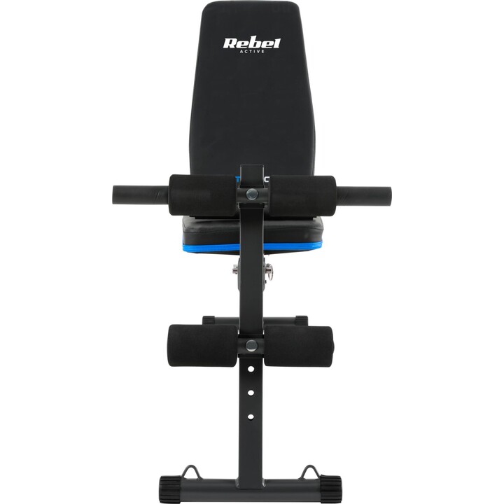Banco de entrenamiento inclinado Rebel Active con bloqueo de piernas y bandas elásticas, Carga máxima 170 kg