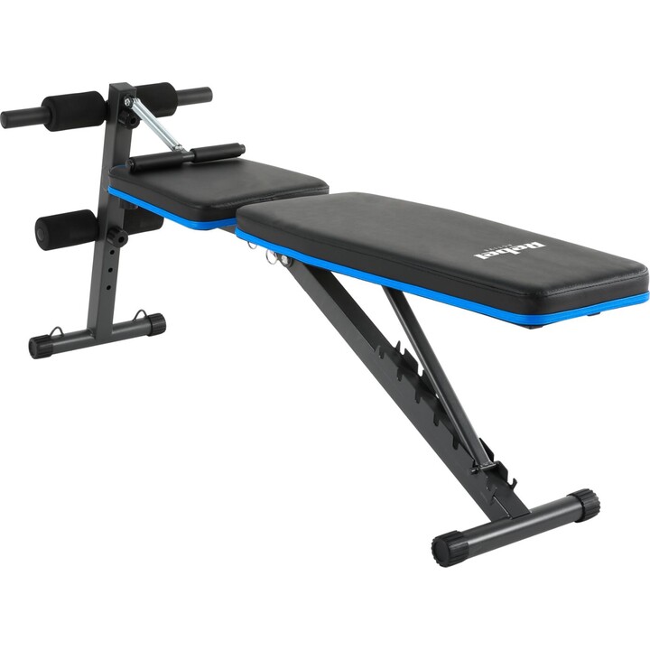 Banco de entrenamiento inclinado Rebel Active con bloqueo de piernas y bandas elásticas, Carga máxima 170 kg