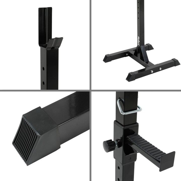 Soportes de barra ajustables Rebel Active, carga máxima 200 kg, Altura de los soportes 105 – 160 cm