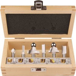 Custodia per bit router, inserto da 8 mm, 6 pezzi, d-53540