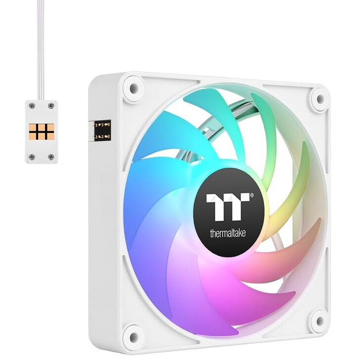 Ventilateur de refroidissement PC Thermaltake CT140 EX ARGB Sync 140 mm, blanc, lot de 3