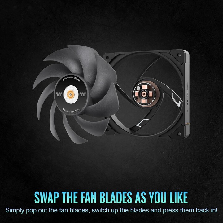 Ventilateurs de refroidissement pour PC Thermaltake TOUGHFAN EX12 Pro 120 mm, édition interchangeable, lot de 3