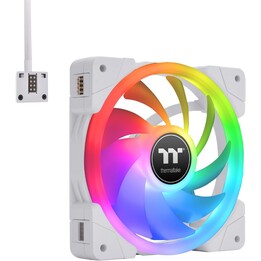 Ventilador de resfriamento Thermaltake SWAFAN EX12 RGB para PC de 120 mm, branco, TT Premium Edition, pacote com 3 unidades
