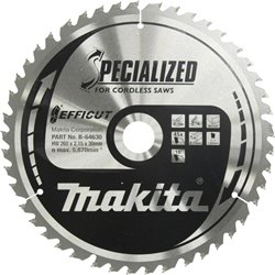 Hoja de sierra circular, Efficut, TCT, 260 x 30 mm, 45 dientes, B-64630
