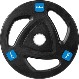 Peso em ferro fundido emborrachado 20kg, diâmetro olímpico 51mm, REBEL ACTIVE